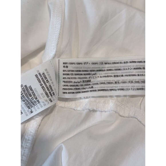 Abercrombie Fitch Dress White Puffed Poplin Mini Tiered Shirtdress Small Petite - Picture 9 of 10